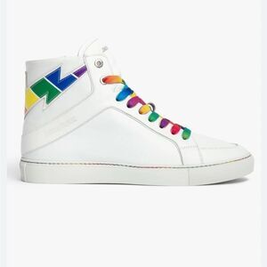 New Zadig &‎ Voltaire Womens High Flash Pride Lightning Bolt Sneakers $498